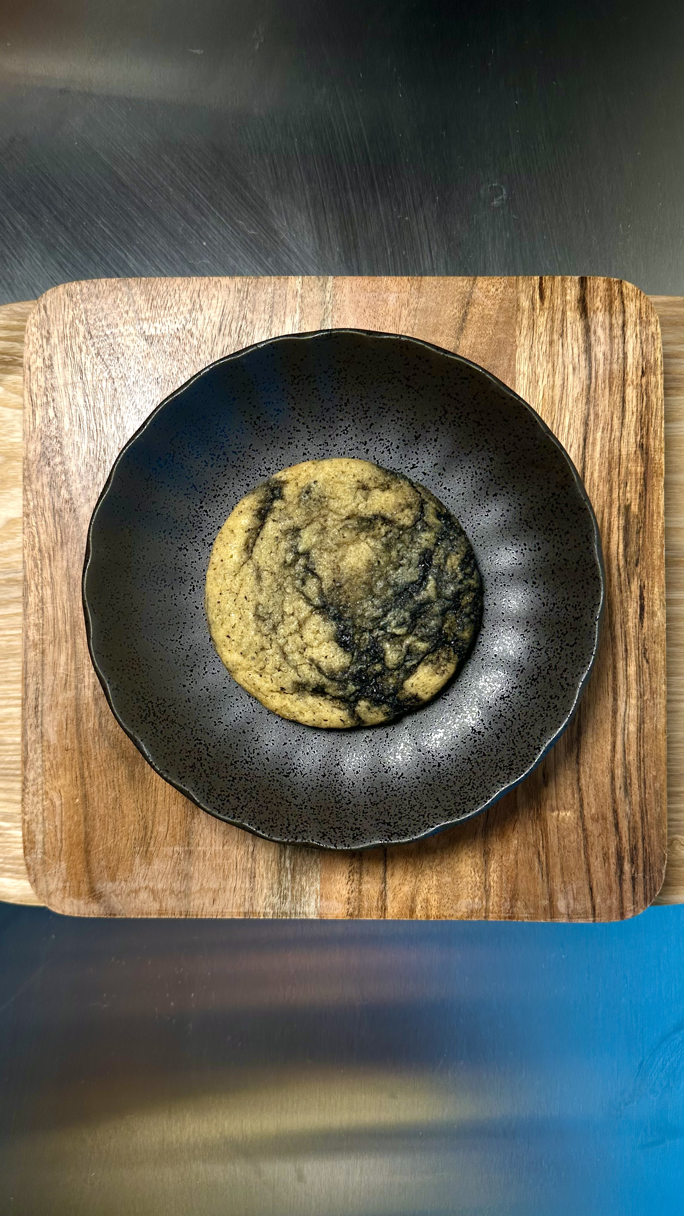 Chocolate chip cookie infused with fresh black sesame paste